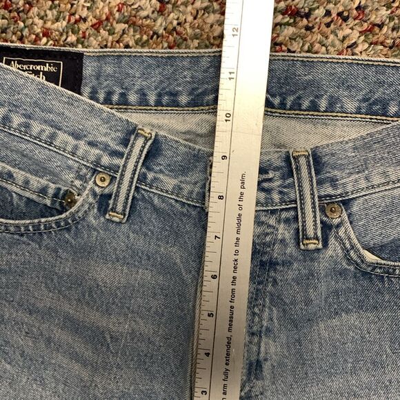 Abercrombie & Fitch Langdon Blue Light Wash Slim Frayed Hem Jeans Size 29 X 26 - Picture 11 of 13